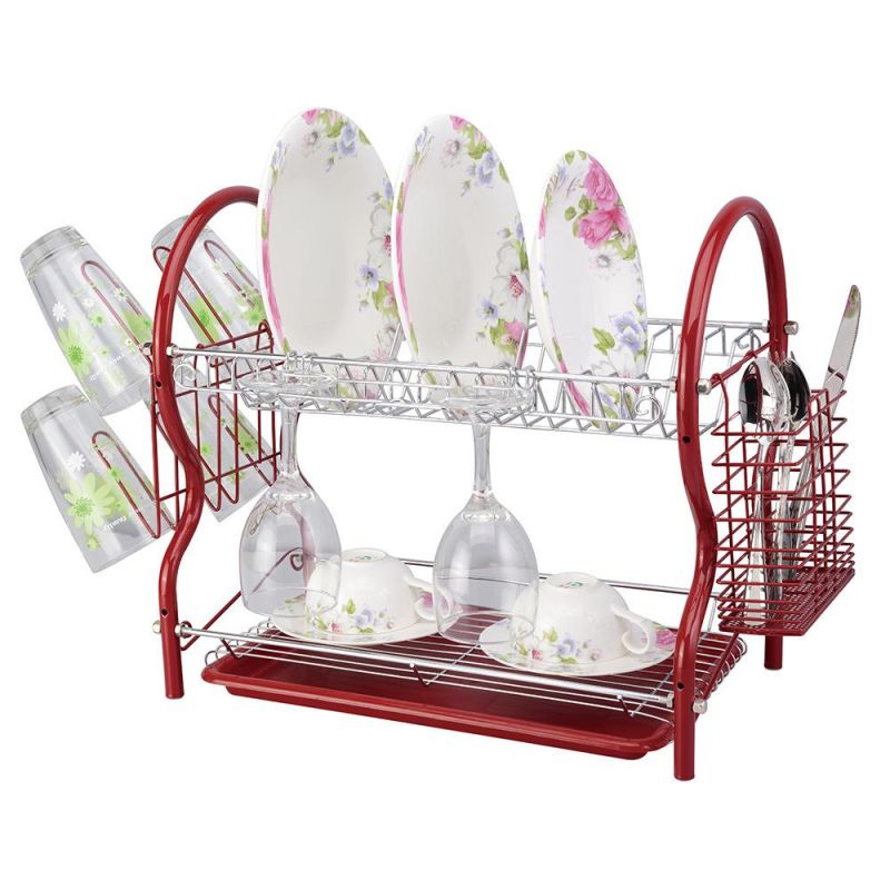 Hot Sale 2-Tier Wood Dish Rack and Drain Board in Sink or on Counter