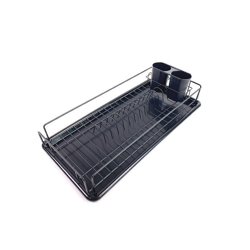 Kitchenware Metal Storage Shelf Plate Drainer Dish Drying Rack with Tray Utensil Holder