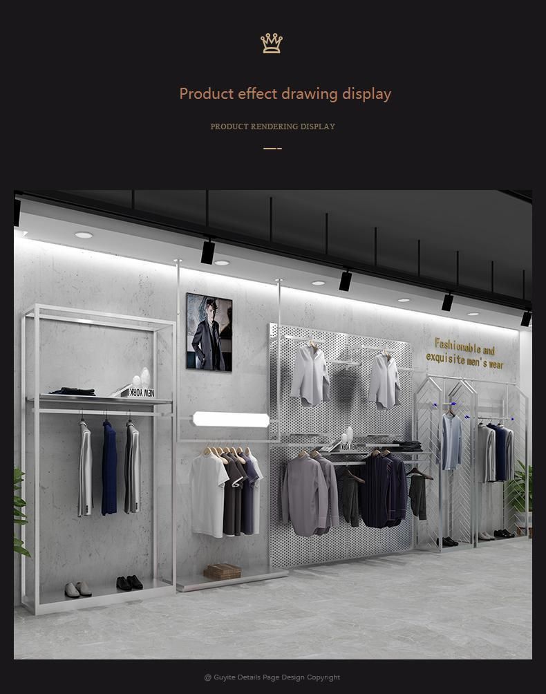 Boutique Clothing Store Wall Furniture Display Apparel Display Racks