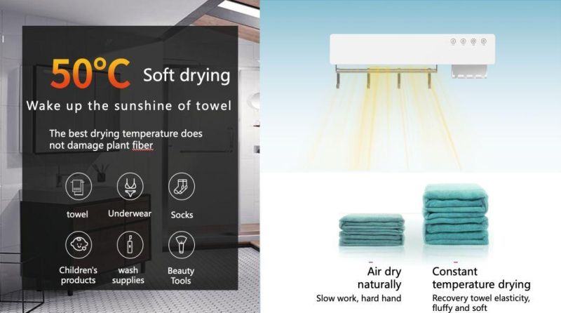 UVC LED Sterilizer Human Sensing Touchkey Intelligent Hot Air Dryer Multifunctional Towel Rack