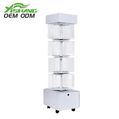 Attractive Floor Standing Retail Metal Beverage Display Rack with Wheels