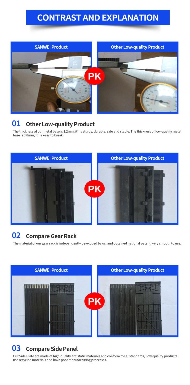 Aluminum Alloy Base ESD SMT PCB Storage Magazine Rack