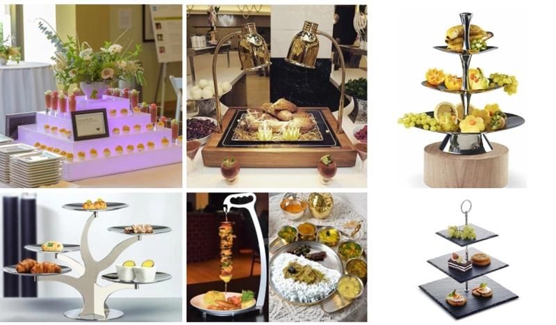 High Gloss Mobile Buffet Catering Banquet Food Serving Display Dessert Frame Stand Shelf Party Restaurant Foldable Buffet Food Rack