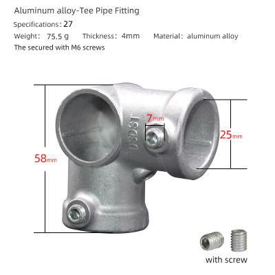 Aluminum 26.9mm 3 Way 90 Degree Elbow Key Clamp Pipe Fittings