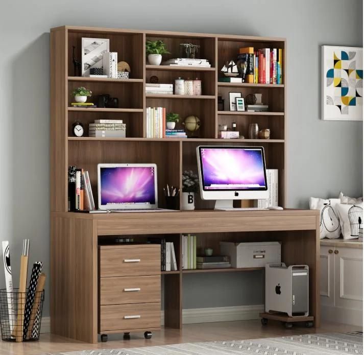 Computer Desktop Desk Home Bookcase Desk Bookshelf One Table Bedroom Solid Wood Desk Writing Desk Study Table