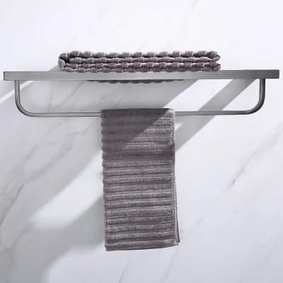 Matt Black Bathroom Fittings Towel Rack with Single Towel Bar