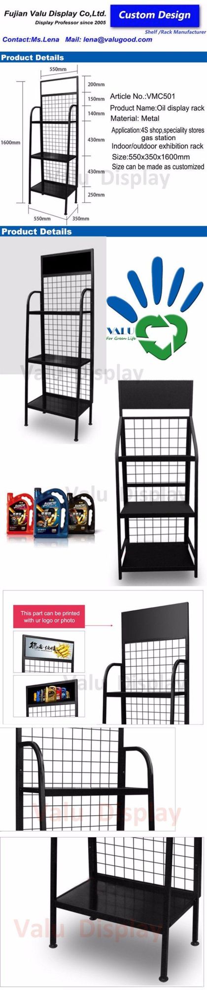 Metal Supermarket Engine Oil Storage Display Shelf Rack for 4s Shop