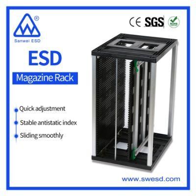SMT ESD PCB Magazine Rack Gear Track Adjustable