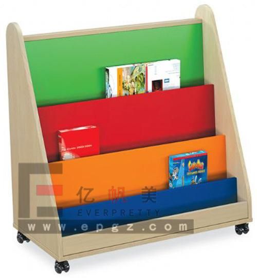 Kindergarten Furniture Kids Library Bookshelf Wooden Modern Library Bookcase