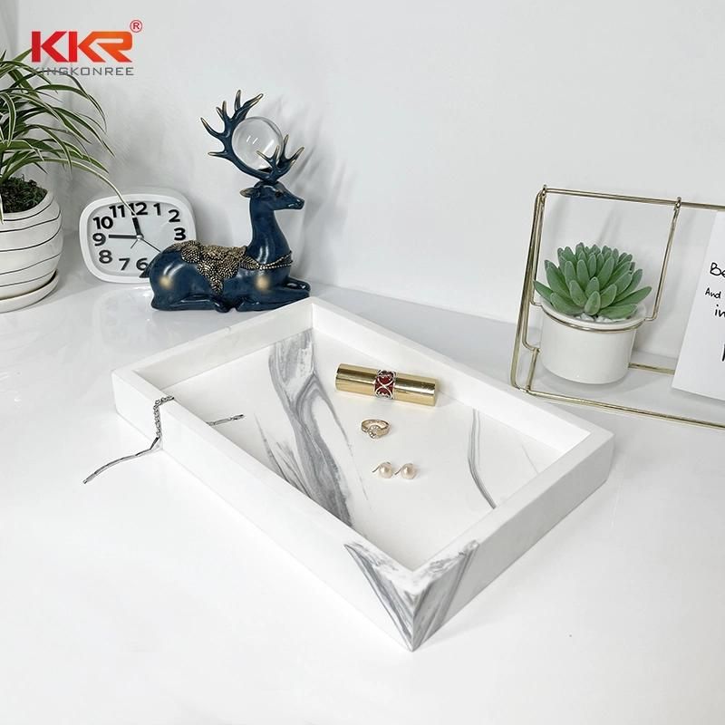 Kkr Wall Hung Artificial Stone Corner Shelf Bathroom Rack