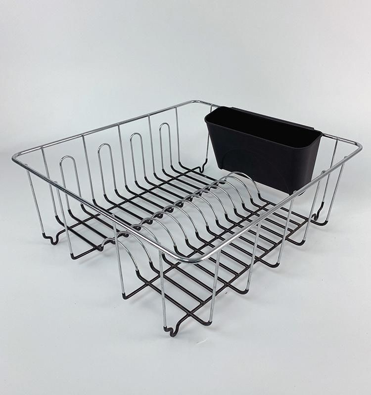 Kitchen Plate Drainer Drying Dish Storage Rack with Drip Tray