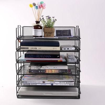 Desktop Storage Metal Mesh File Tray Detachable File Rack