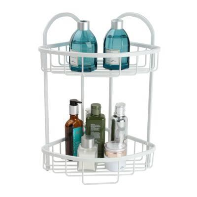 2 Tier Aluminium Shower Caddy Corner Shelf