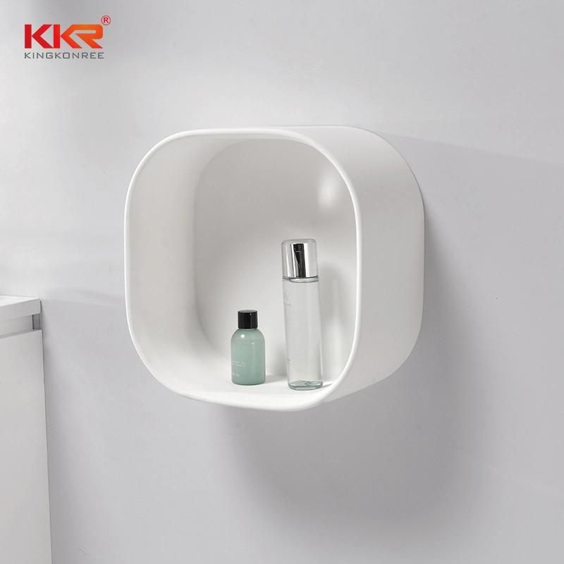 Kkr Wall Hung Artificial Stone Corner Shelf Bathroom Rack