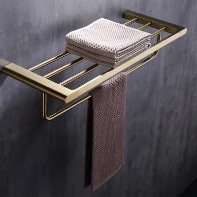 Bathroom Wall Mounted Hardware Sets Stainless Steel Foldable Towel Rack