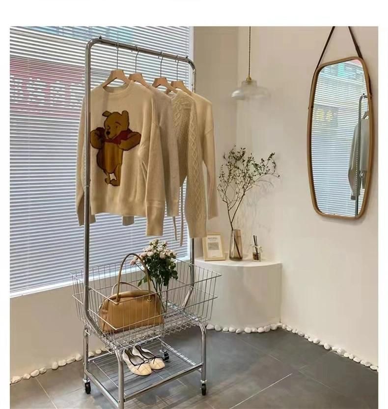 Multifunctional Sliding Clothes Coat Rack with Shelves