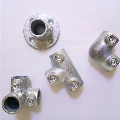 1-1/2&quot; 48.3mm Malleable Iron Pipe Fittings 3 Way 90 Elbow Key Clamp Handrail
