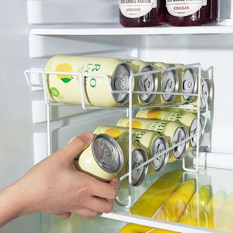 Metal Stackable Coke Can Storage Dispenser Rack for Refrigerator Wbb15957