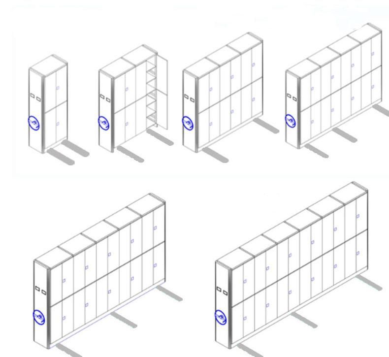 Library Mobile Shelving Gondola System MID East File Compactor High Density Cabinet
