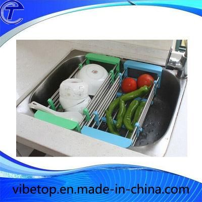 Retractable Stainless Steel Sink Dish Drain Shelf (KR-02)