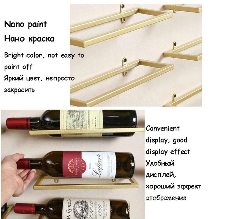 European Style Wall-Hung Wrought Iron Creative Simple Wine Rack Wine Bottle Rack Household