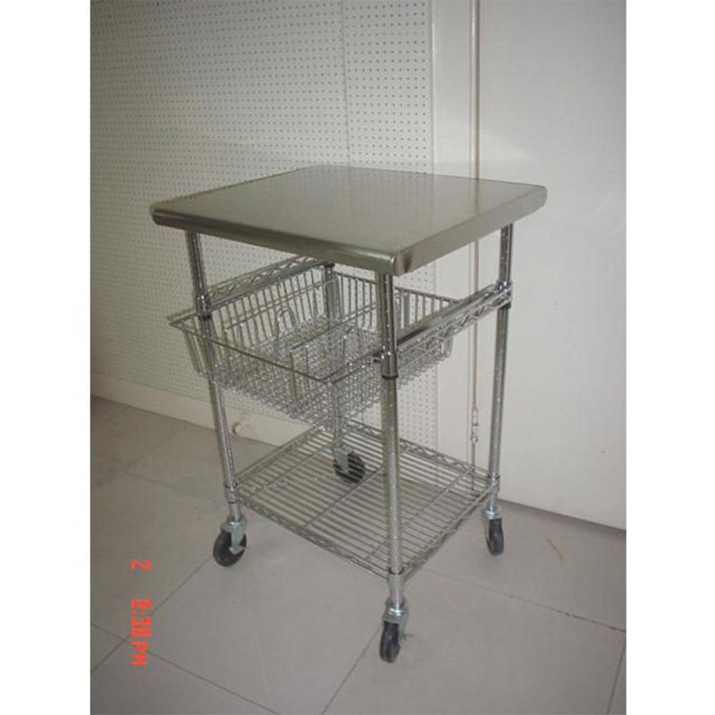 Wicker Rolling Cart Utility Cart Rattan Rack Detachable Rack