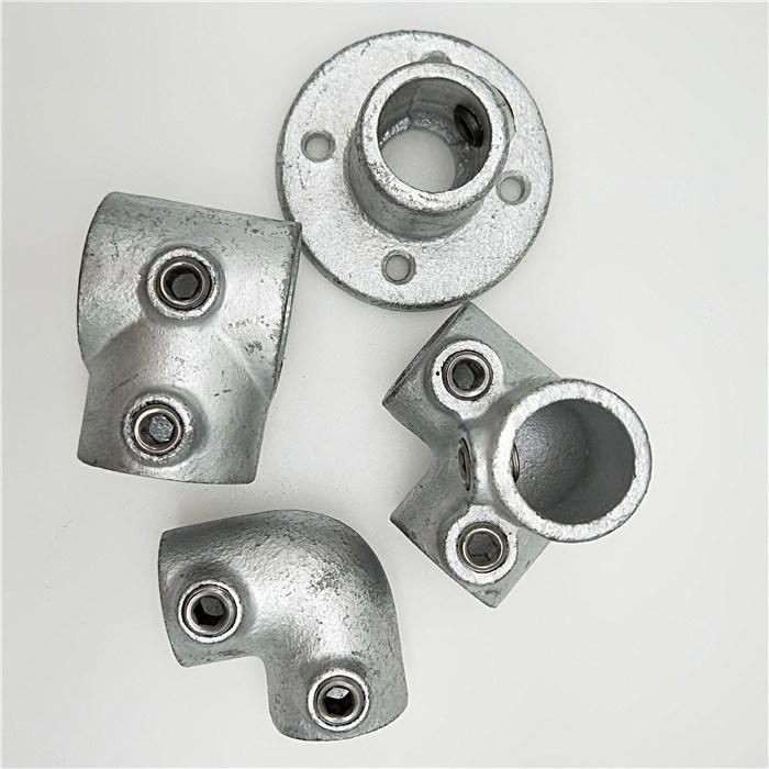 1-1/2" 48.3mm Malleable Iron Pipe Fittings 3 Way 90 Elbow Key Clamp Handrail