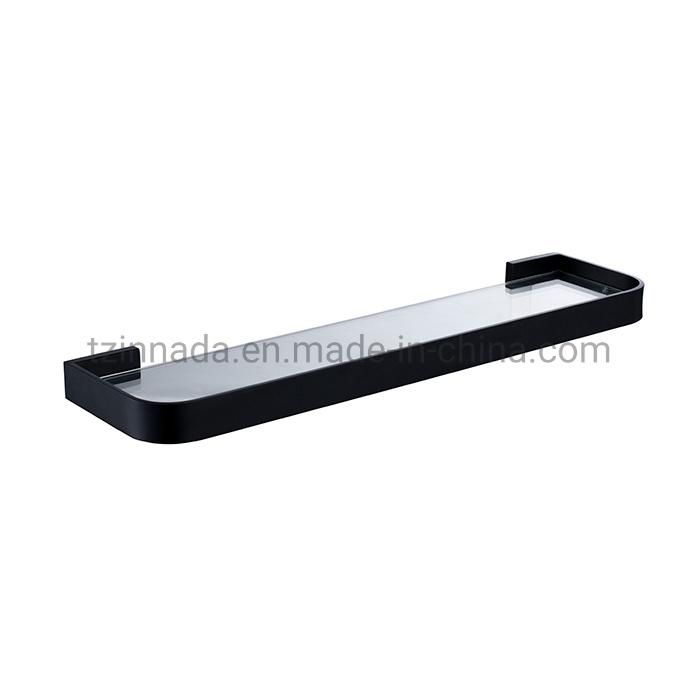 SUS304 Wall Mounted Toilet Bathroom Shelf Matt Black Single Bathroom Rack (NC4012-MB)