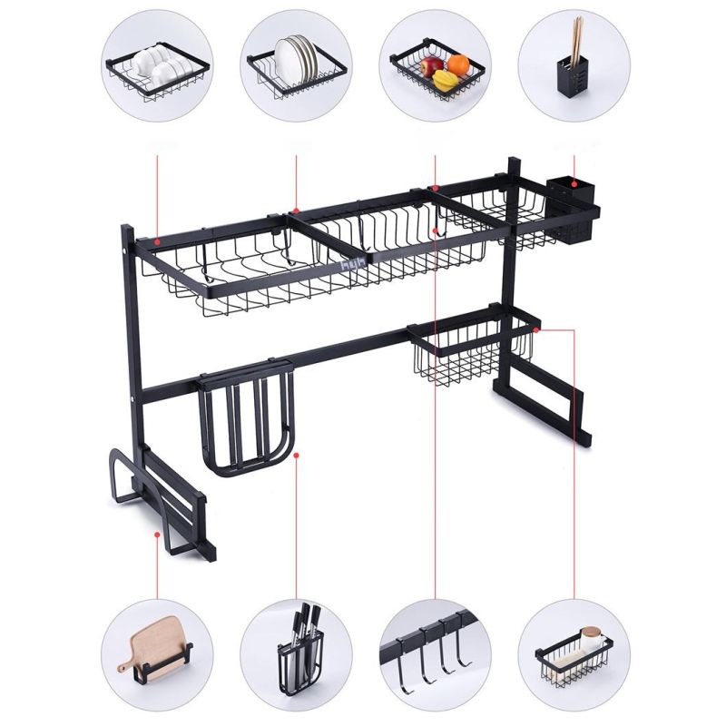 Multi-Function Wall Mounted Shelf Hanging Aluminium Wall Storage Kitchen Rack Storage Spice Rack