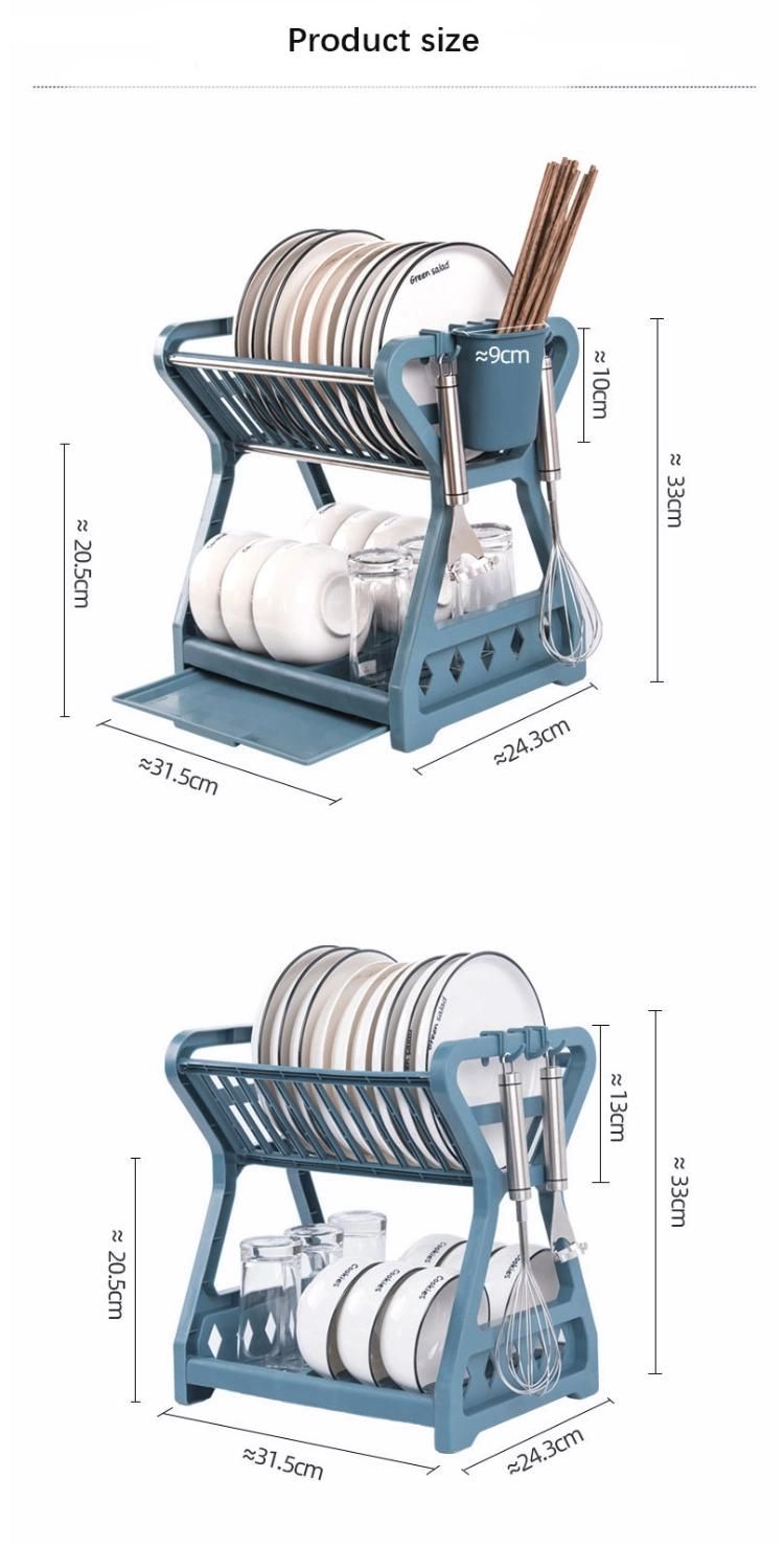 Kitchen Dishes Storage Rack Table Drain Bowl Holder Multi-Layer Household Organizing Shelf