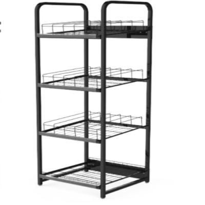 24-Inch Mobile Candy &amp; Snack Display Rack with 4 Shelves