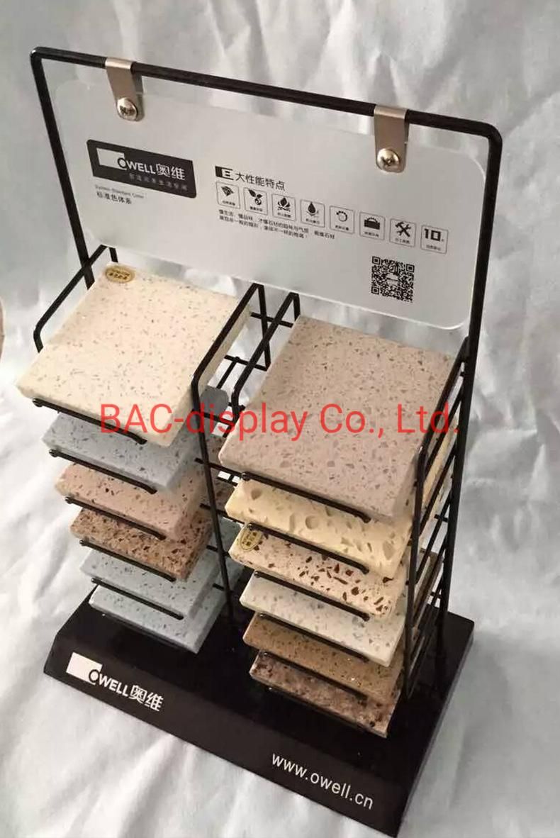 Metal Floor Quartz Stone Display Rack for Ceramic Tile with 7 Shelves