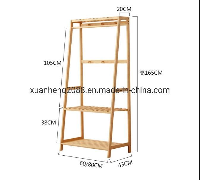 Bamboo Folding Plant Rack Hanging Shelf Clothes Drying Storage Rack