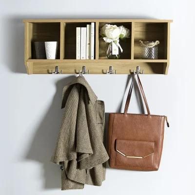 Simple Wall-Mounted Wooden Coat Rack 0452