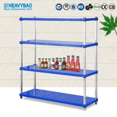 Heavybao Commercial Restaurant Kitchen Storage Rack Adjustable Recycle Nylon Shelving Rack