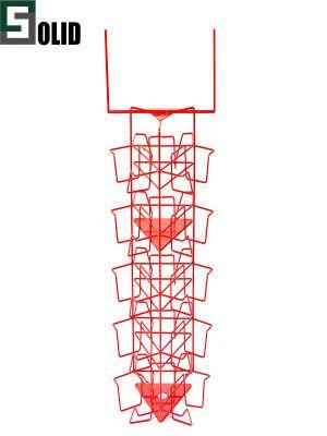 Red Metal Wire Socks Rack with Header Rotable Wire Stand Cap Rack