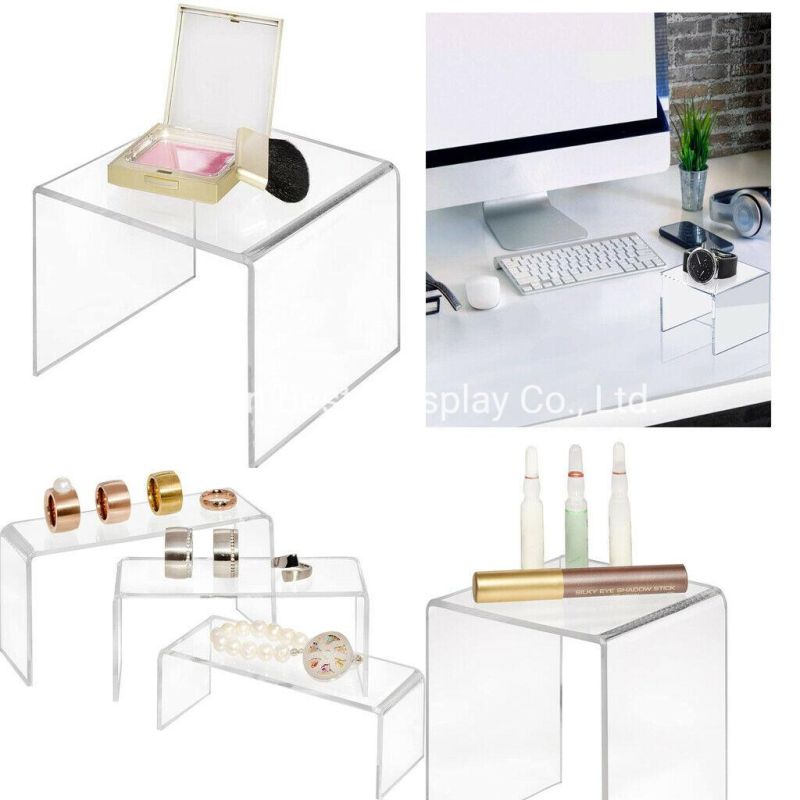 Clear 3 Tier Acrylic Shoes Rack Holder Retail Shop Display Plastic Stand Shelf Storage Rack