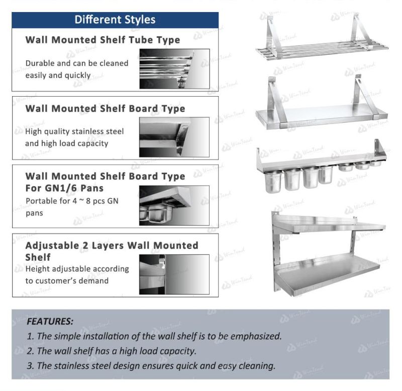 Kitchen Stainless Steel Wall Mounted Display Hanging Shelf Rack Bill Paper Rail