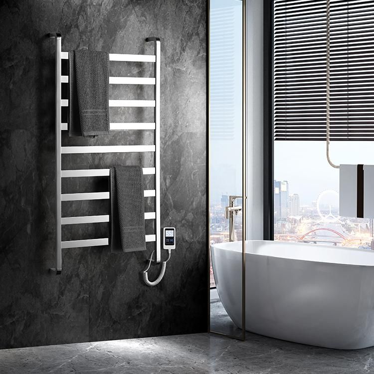 Kaiiy Bathroom Accessories Electric Towel Dryer Wall-Mounted Heated Towel Rack Stainless Steel Towel Warmer Heated Towel Rail Rack