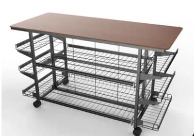 POS Metal Wire Floor Retail Store Wholesale Display Retail Supermarket Advertising Steel Display Stand Shelf Rack