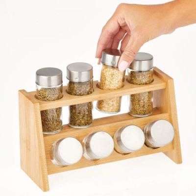 Bamboo Kitchen Cabinet, Pantry, Shelf Organizer Spice Rack - 2 Level Storage