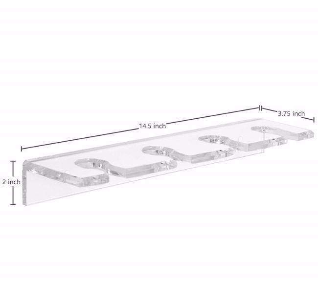 Transparent Acrylic Wall Mount Wineglass Holder Shelf