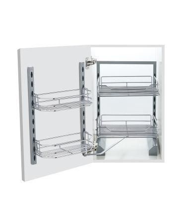 Wire Chrome Pull out Basket Mini Pantry Unit Kitchen Storage Rack