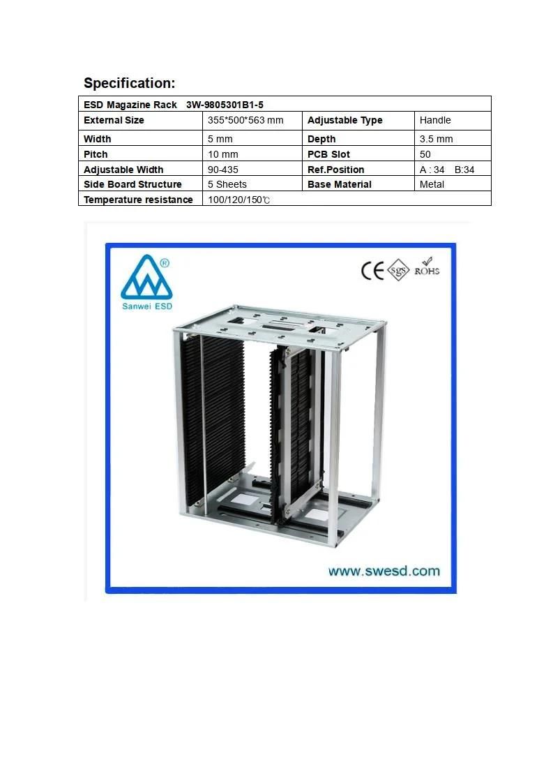 SMT ESD PCB Magazine Rack for PCB Loader