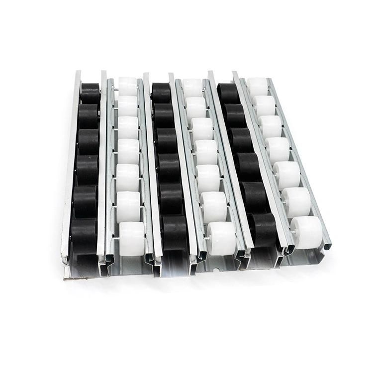 Hardware Pipe Fitting Factory Flow Rack Industrial Metal Sliding Roller Track with Caster Slide Rail for Shelf
