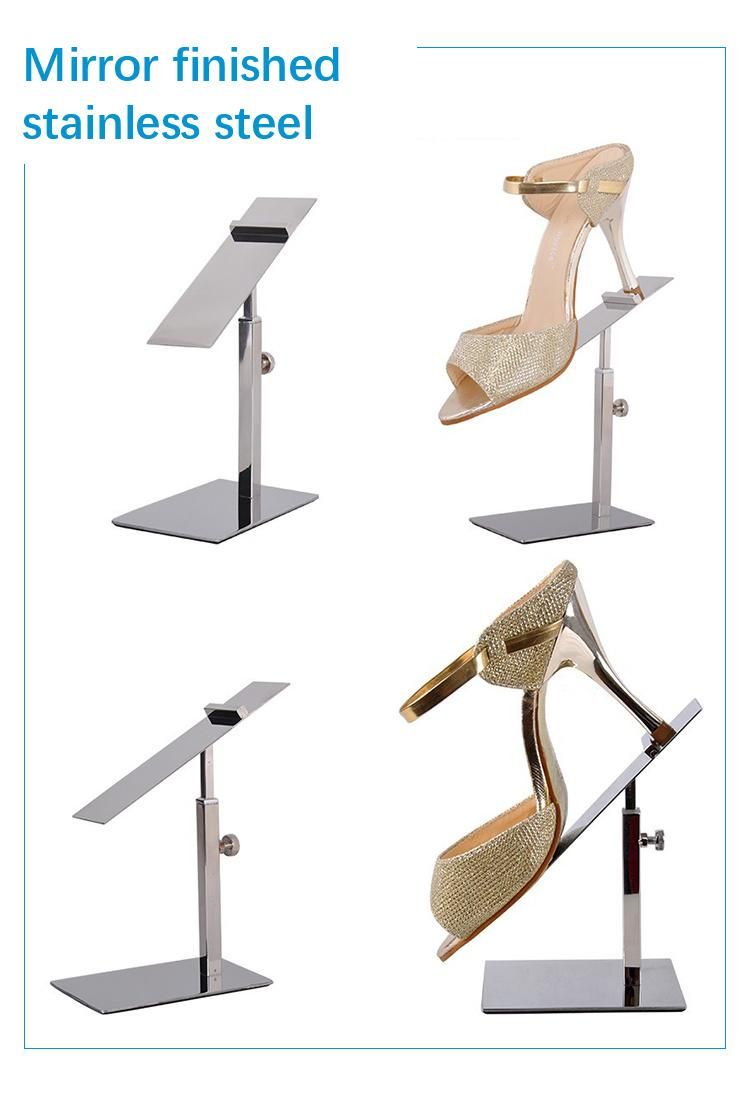 Metal Shoes Exhibition Mall Adjustable Table Display Stand Rack
