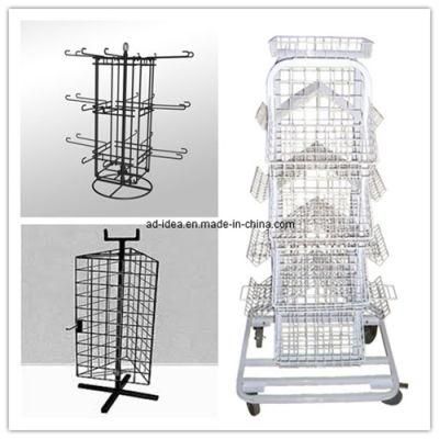 Four Sided Turnable Stackable Wire Metal Display Rack