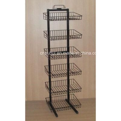 6 Tier Adjustable Retail Display Merchandise Promotion Wire Basket Rack (PHY323)