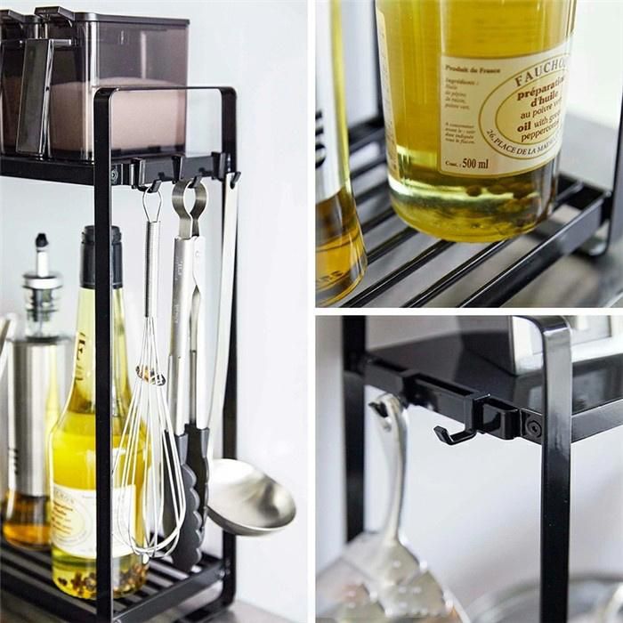 Iron Metal Spice Rack Kitchen Cabinet Shelf Storage Organizer Rack