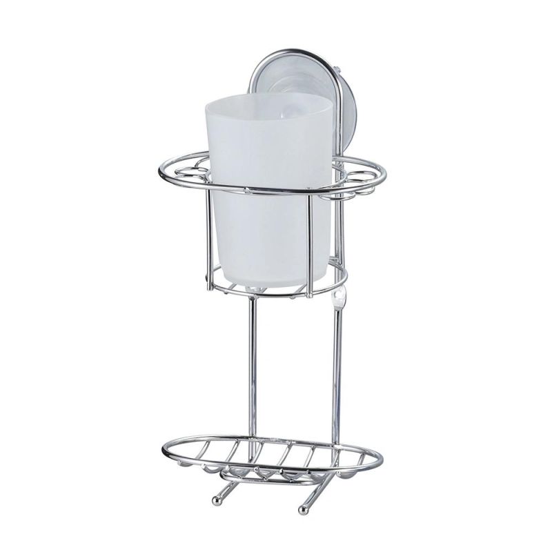 Adhesive Corner Shower Caddy Shelf Basket Rack with Hooks, Rust Proof Stainless Steel Bathroom Shelf Shampoo Holder No Drilling 2 Pack